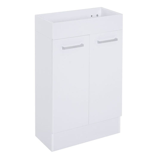 Bathroom Vanity Unit Wash Basin Base Cabinet Two Doors With Ceramic Sink White