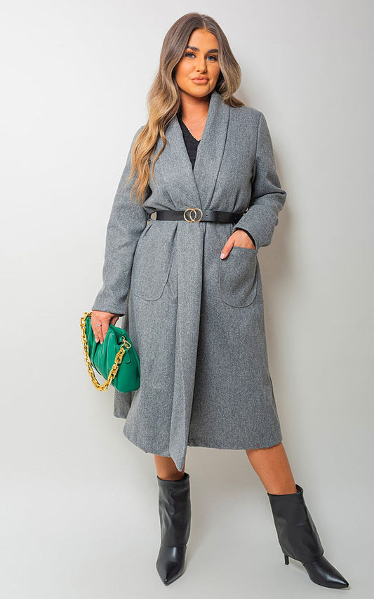 Delilah Wrap Belted Long Coat - Stylish, Warm, and Timeless! 🧥🌟