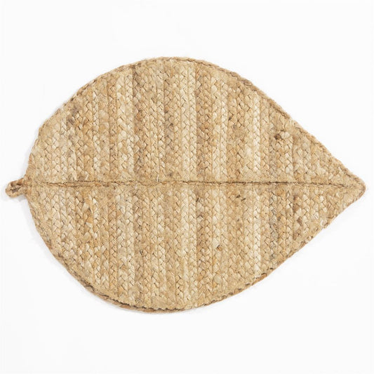 Premium Wye Jute Leaf Placemat - 50x34cm Natural Eco-Friendly Table Decor