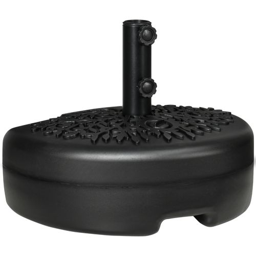 Outsunny Half Round Patio Umbrella Base for 3.8 cm or 4.8 cm Pole, Black