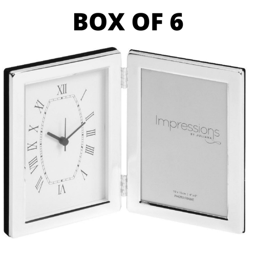 S/Plated Clock Plain Frame 3"x 5"