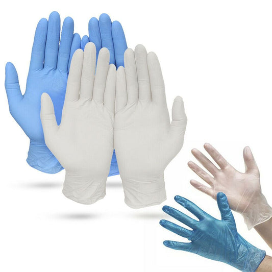 Vinyl Powder-Free Medical Surgical Gloves Extra Small Clear or Small Blue 100pk