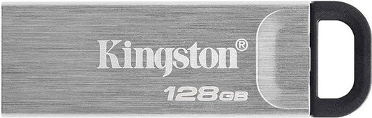 Kingston DataTraveler Kyson USB 3.2 Gen 1 Flash Drive 128GB - Stylish Capless Metal Case