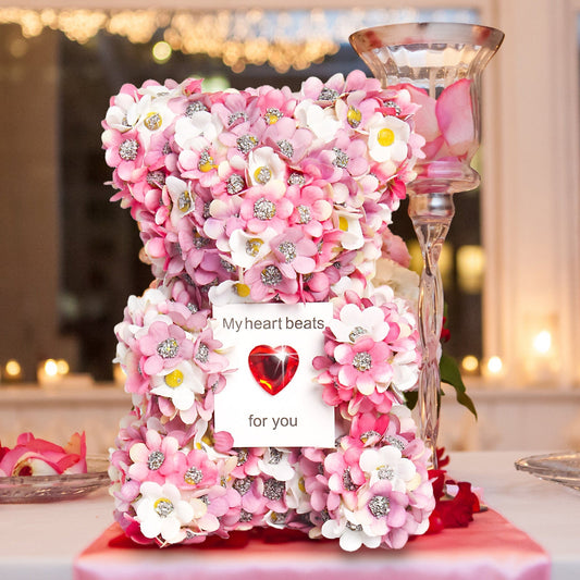 Valentine's Day Artificial Rose Bear Handmade Gift | Luxury Home Accessories | Heulog Glow