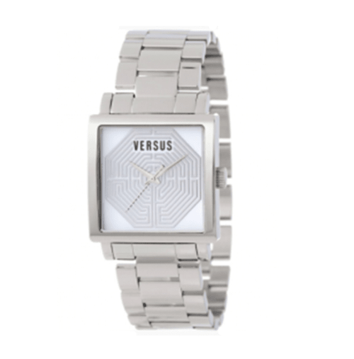 Versus Versace Ladies Fashion White face Silver tone Bracelet watch - CLEARANCE NEEDS RE-BATTERY