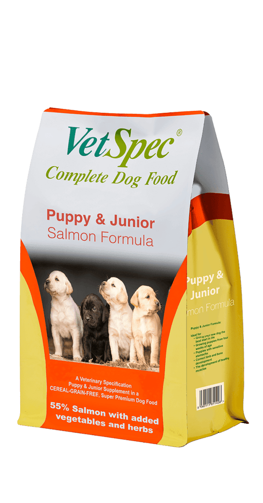 VetSpec Complete Puppy & Junior Salmon 12kg | Luxury Home Accessories | Heulog Glow