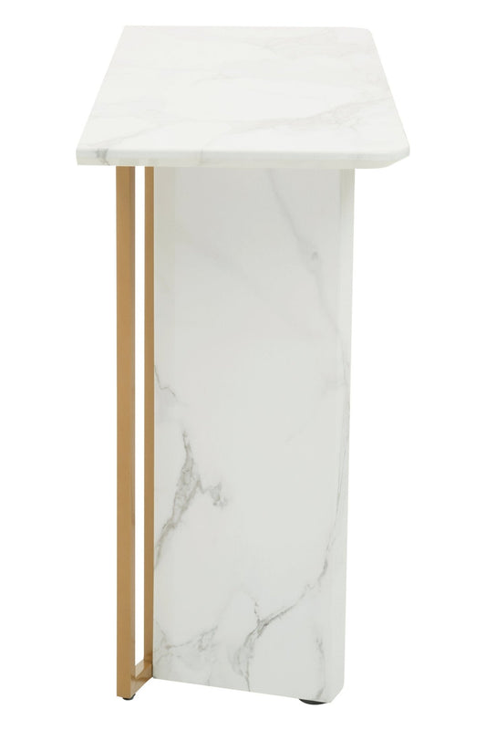 Vieste White Marble Effect Console Table | Luxury Home Accessories | Heulog Glow