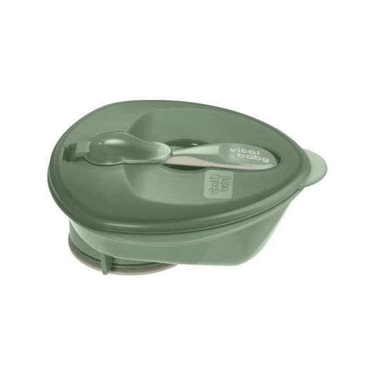 Vital Baby Nourish Power Suction Bowl - Natural Moss | Luxury Home Accessories | Heulog Glow