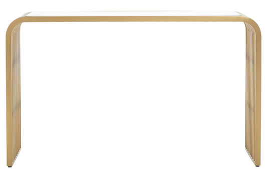 Vogue Matte Gold Slatted Console Table | Luxury Home Accessories | Heulog Glow