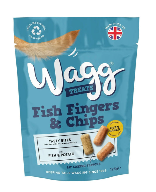 Wagg Fish Fingers & Chips Tasty Bites 7 x 125g | Luxury Home Accessories | Heulog Glow