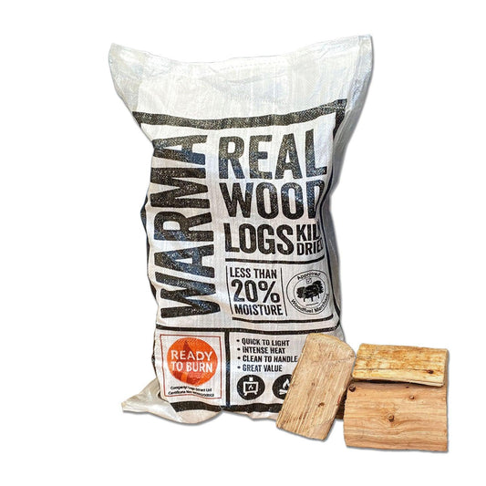 Warma Kiln Dried Medium Real Wood Logs | Luxury Home Accessories | Heulog Glow