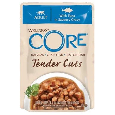 Wellness CORE Cat Wet Adult Tender Cuts Tuna in Savoury Gravy Recipe 85g x 24 | Luxury Home Accessories | Heulog Glow