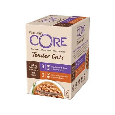 Wellness CORE Cat Wet Adult Tender Cuts Turkey Selection Multipack 6 x 85 g | Luxury Home Accessories | Heulog Glow