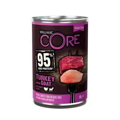 Wellness CORE Dog Wet 95% Duo Protein Turkey with Goat with Sweet Potato Recipe 400g X6 | Luxury Home Accessories | Heulog Glow
