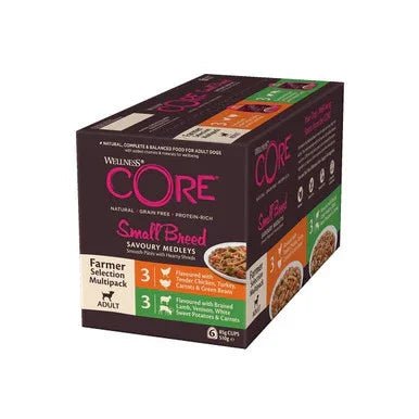 Wellness CORE Dog Wet Small Breed Adult Savoury Medleys Farmer Multipack 6 x 85g | Luxury Home Accessories | Heulog Glow