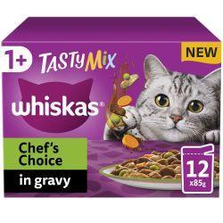 Whiskas 1+ Chef's Choice Mix Adult Wet Cat Food Pouches in Gravy 40 Pack, 85g | Luxury Home Accessories | Heulog Glow