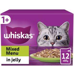 Whiskas 1+ Mixed Menu Adult Wet Cat Food Pouches in Jelly 48 pack 85g | Luxury Home Accessories | Heulog Glow