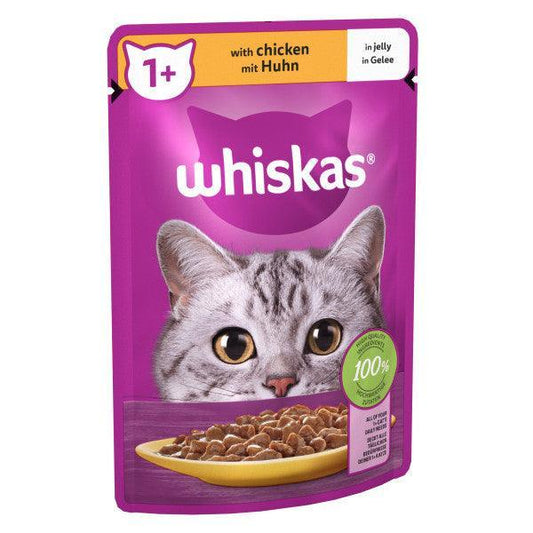 Whiskas Adult 1+ Chicken in Jelly Pouches 28 x 85g | Luxury Home Accessories | Heulog Glow