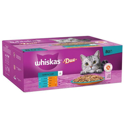 Whiskas Adult 1+ Duo Surf & Turf in Jelly 80 x 85g | Luxury Home Accessories | Heulog Glow
