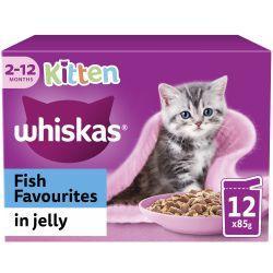 Whiskas Kitten Fish Favourites Wet Cat Food Pouches in Jelly 12pk, 85g | Luxury Home Accessories | Heulog Glow