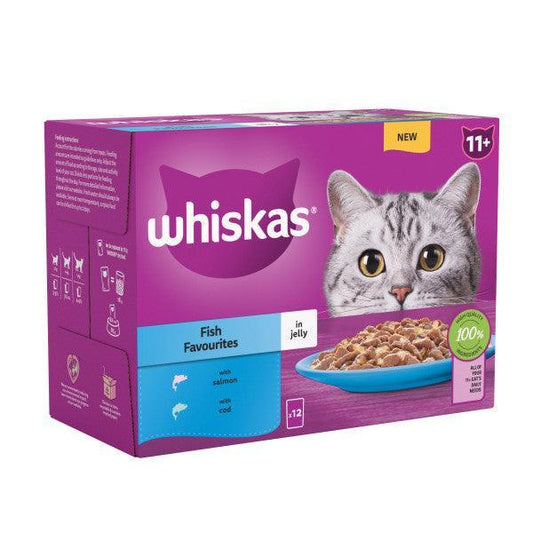 Whiskas Senior 11+ Fish Favourites in Jelly Pouches 4 x 12 x 85g | Luxury Home Accessories | Heulog Glow