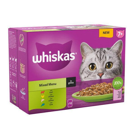 Whiskas Senior 7+ Mixed Menu in Gravy 48 x 85g | Luxury Home Accessories | Heulog Glow