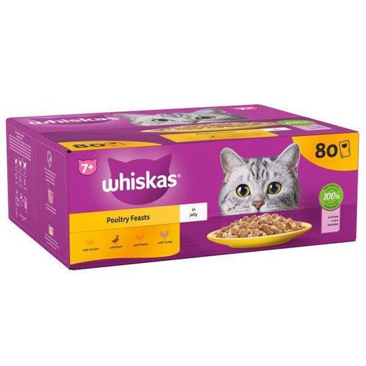 Whiskas Senior 7+ Poultry Feasts in Jelly 80 x 85g | Luxury Home Accessories | Heulog Glow