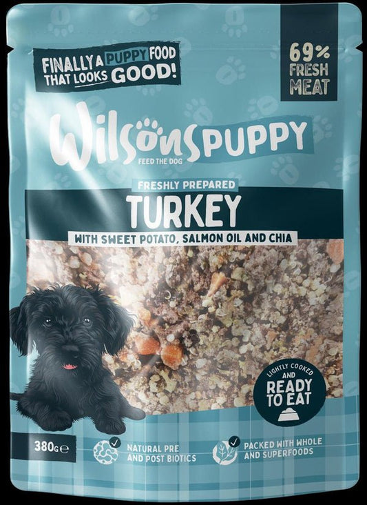 Wilsons Fresh Puppy Turkey Wet Pouch 380g | Luxury Home Accessories | Heulog Glow