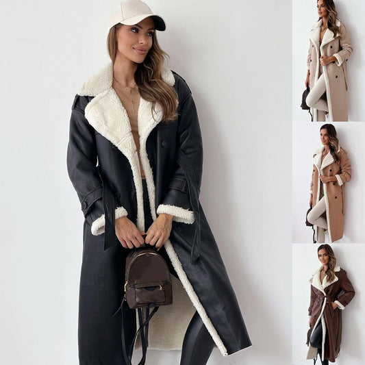 Winter Jacket With Belt Fashion Double Breasted Lapel Windbreaker Women's Long Trench Coat Mid-length Overcoat Clothing | Luxury Home Accessories | Heulog Glow