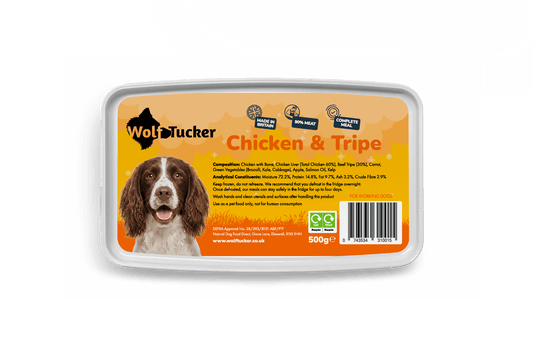 Wolf Tucker Working Dog Chicken & Tripe Meal 500g | Luxury Home Accessories | Heulog Glow
