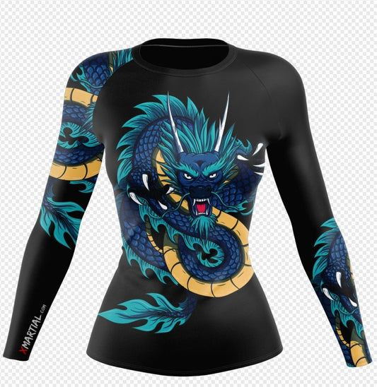 WOMEN BLUE DRAGON LONGSLEEVE - XMARTIAL | Luxury Home Accessories | Heulog Glow