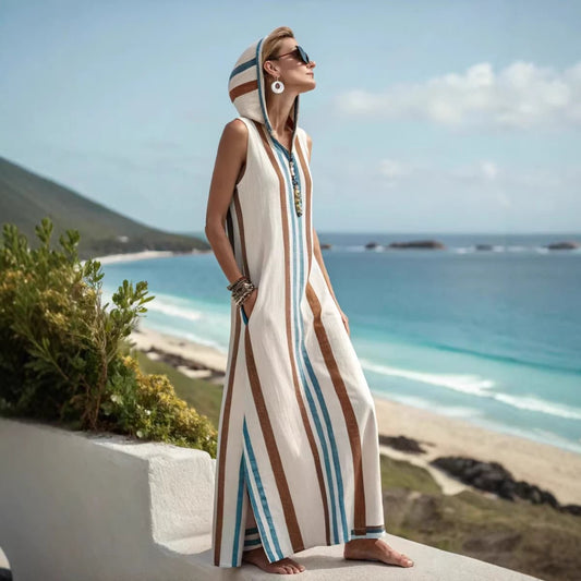 Women's Casual Sleeveless Split Dress With Two Pockets | Luxury Home Accessories | Heulog Glow