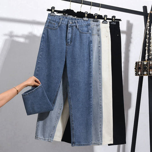 Women's High-waist Straight-leg Cropped Jeans | Luxury Home Accessories | Heulog Glow