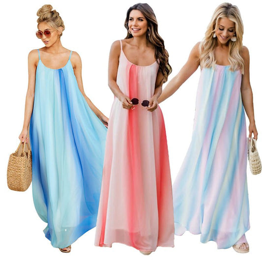 Women's Sexy Gradient Chiffon Strap Beach Dress | Luxury Home Accessories | Heulog Glow