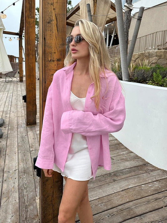 Women's Solid Color Casual Long Sleeves Cardigan Coat Blouse | Luxury Home Accessories | Heulog Glow