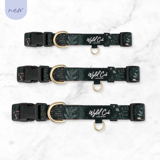 Wyld Cub - Adjustable Dog Collar: Chiswick Ravenwood | Luxury Home Accessories | Heulog Glow
