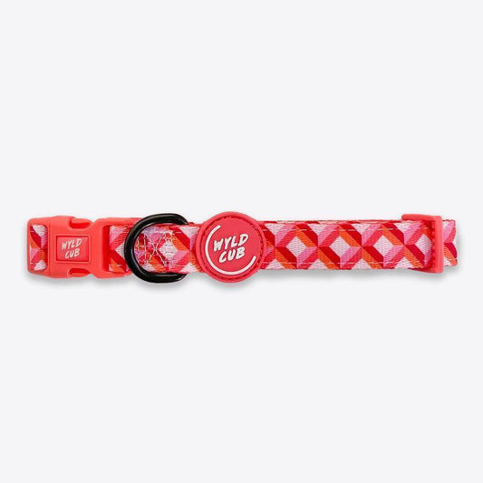 Wyld Cub - Adjustable Dog Collar: Knightsbridge Coral | Luxury Home Accessories | Heulog Glow