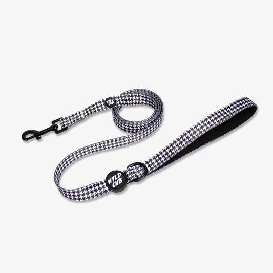 Wyld Cub - Dog Lead: Knightsbridge Houndstooth | Luxury Home Accessories | Heulog Glow