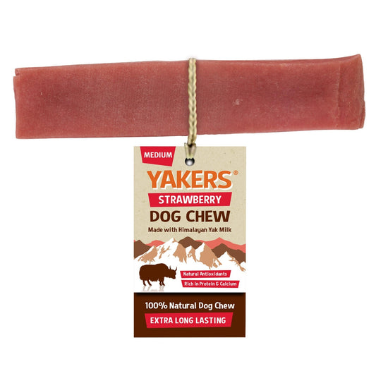 Yakers Strawberry Dog Chew Medium | Luxury Home Accessories | Heulog Glow