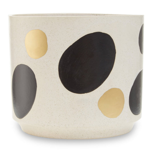 Yuri White And Gold Spotted Planter | Luxury Home Accessories | Heulog Glow