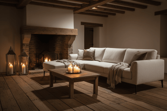 Zephra Three Seater Sofa With Footstool | Luxury Home Accessories | Heulog Glow