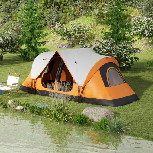 Outsunny 2 Room Camping Tent with Waterproof Rainfly & Screen Panels