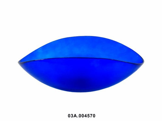 T.MURANO GLASS - BLUE CENTERPIECE "PIEGATO" 45CM