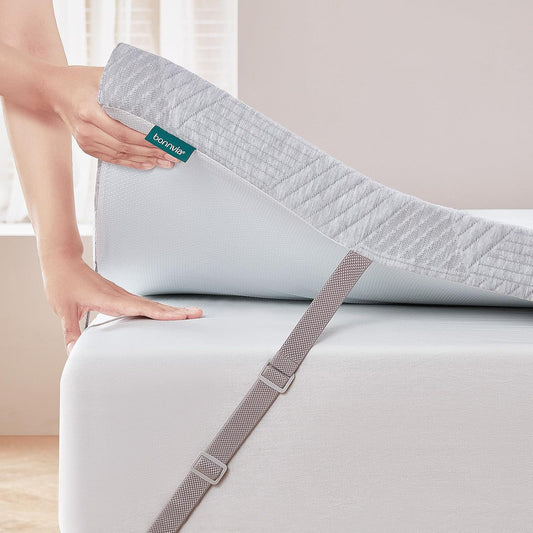 Mattress Topper Double Bed 135x190cm Thick with Bamboo Fibre Cover Bonnvia