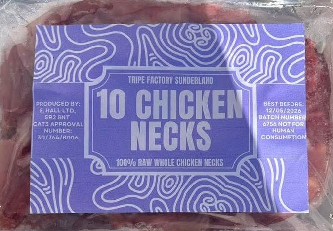 10 Chicken Necks - Tripefactory Sunderland - Raw Frozen Treats | Luxury Home Accessories | Heulog Glow
