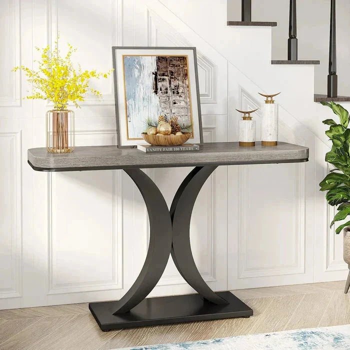 100cm Geometric Modern Console Table for Narrow Entryways | Luxury Home Accessories | Heulog Glow