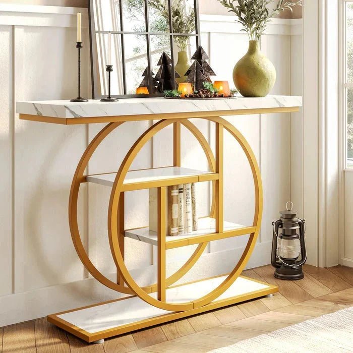 105cm Industrial 4-Tier Sofa Table - 105 cm Console Table | Luxury Home Accessories | Heulog Glow