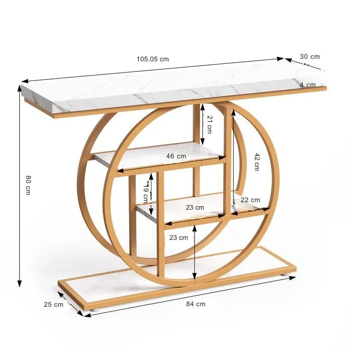 105cm Industrial 4-Tier Sofa Table - 105 cm Console Table | Luxury Home Accessories | Heulog Glow