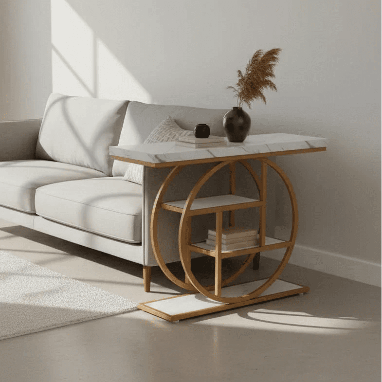 105cm Industrial 4-Tier Sofa Table - 105 cm Console Table | Luxury Home Accessories | Heulog Glow