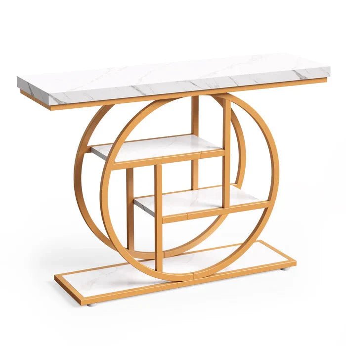 105cm Industrial 4-Tier Sofa Table - 105 cm Console Table | Luxury Home Accessories | Heulog Glow
